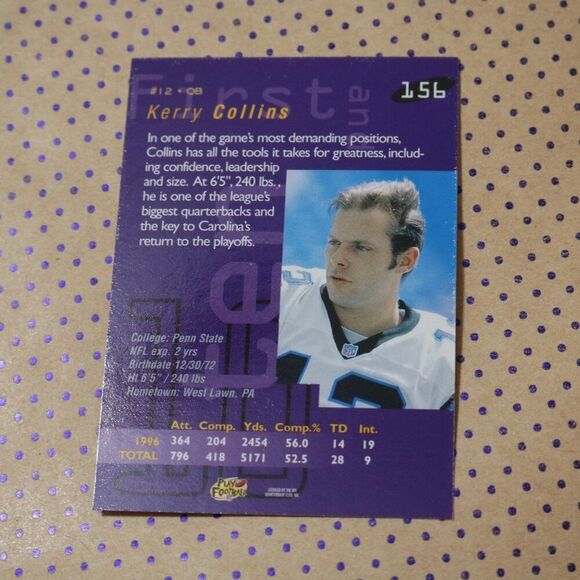 Kerry Collins #156 Football Card - Picture 2 of 2